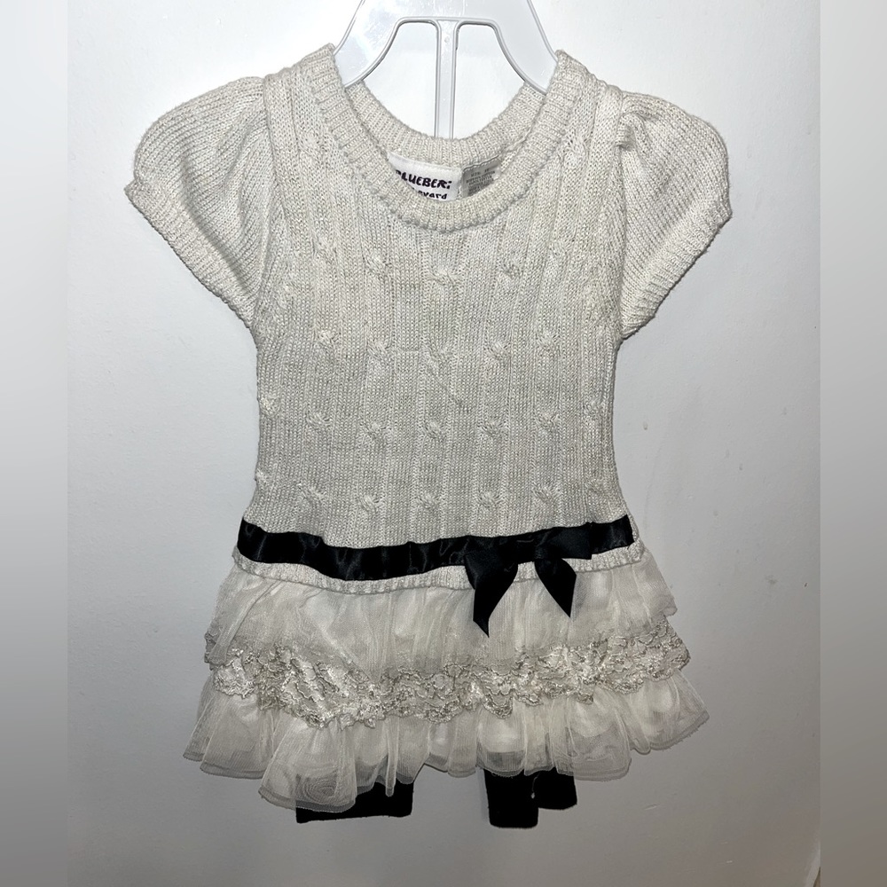 toddler sparkle cream sweater dress & leggings